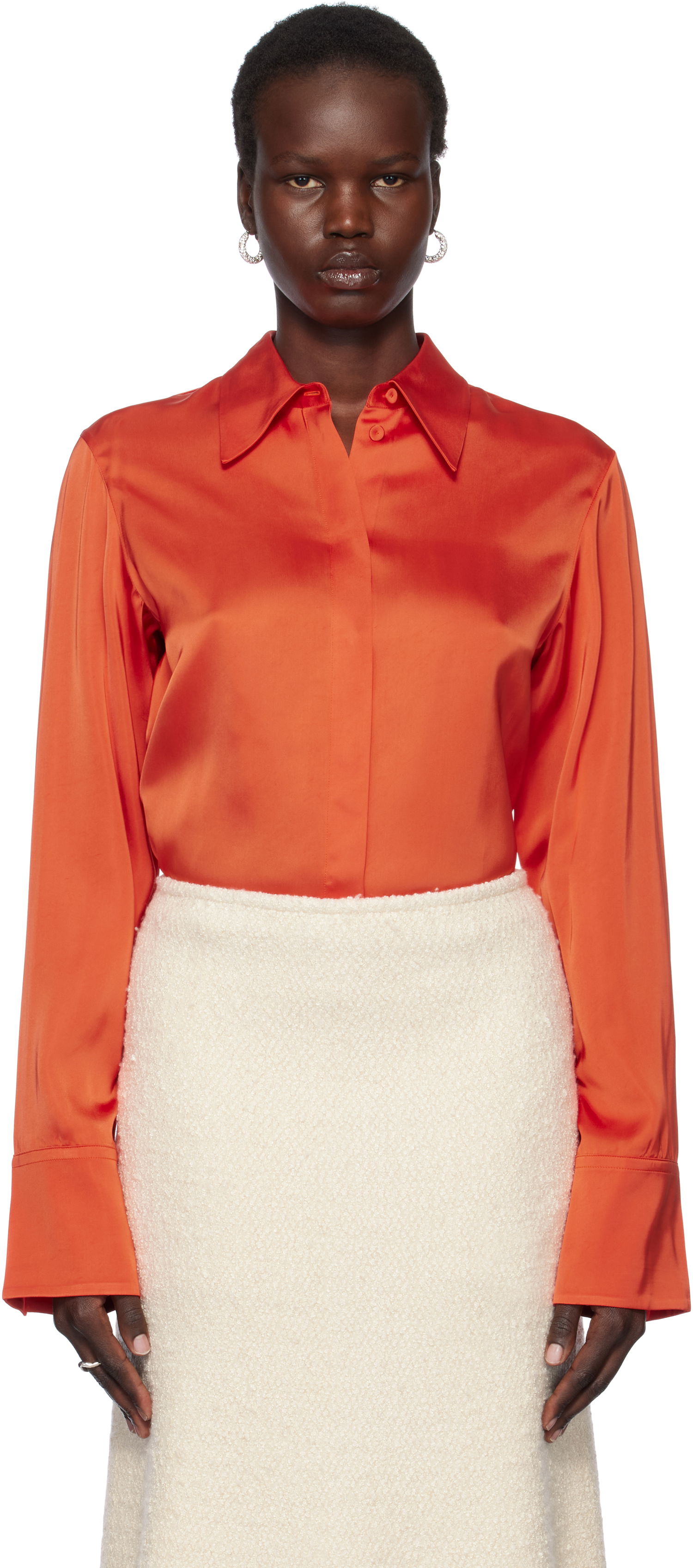 Košeľa Jil Sander Jil Sander Sateen Shirt Oranžová | J02DL0246_J65022, 0