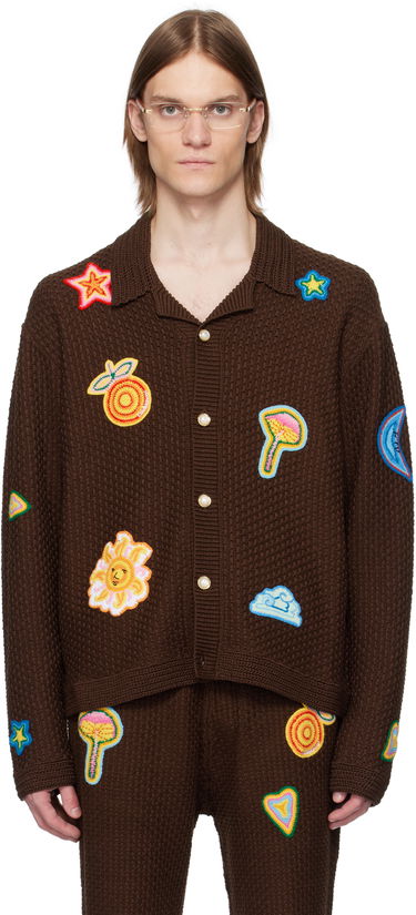 Sveter Casablanca Casablanca Crochet Motif Cardigan Hnedá | MS25-KW-912-01, 0