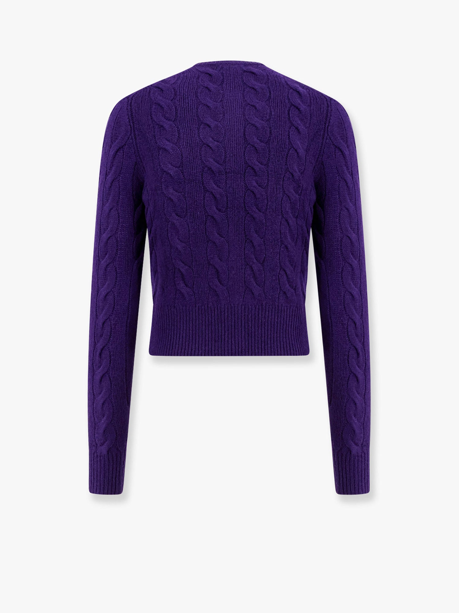 Purple Cable Knit Cardigan