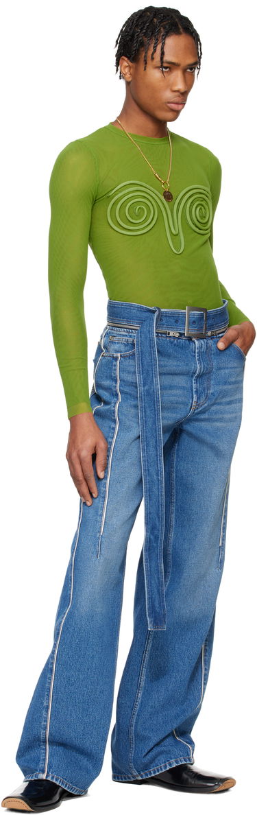Tričko Jean Paul Gaultier Jean Paul Gaultier 3D Spirale T-Shirt Zelené | 25/34-F-TO271B-T001-43, 4