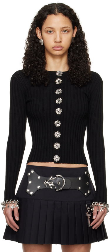 Sveter Chopova Lowena Chopova Lowena Daffy Ribbed Knit Cardigan Čierna | 5150, 0