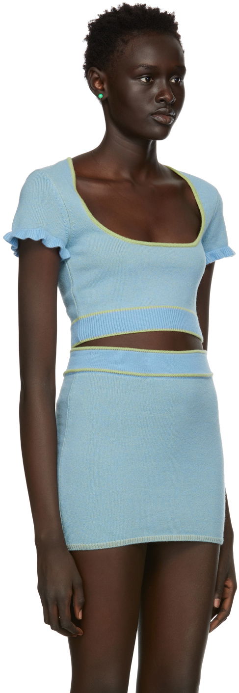 Sukňa GUIZIO Guizio Scoop Neck Knit Top Modrá | DGS21K830, 1