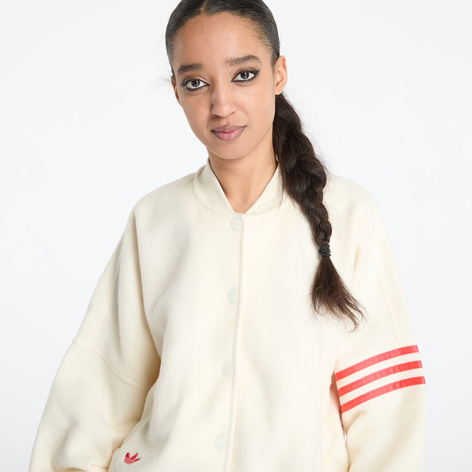 Bomber bunda adidas Originals Neuclassics Boucle Bomber Jacket Biela | JI8523, 1