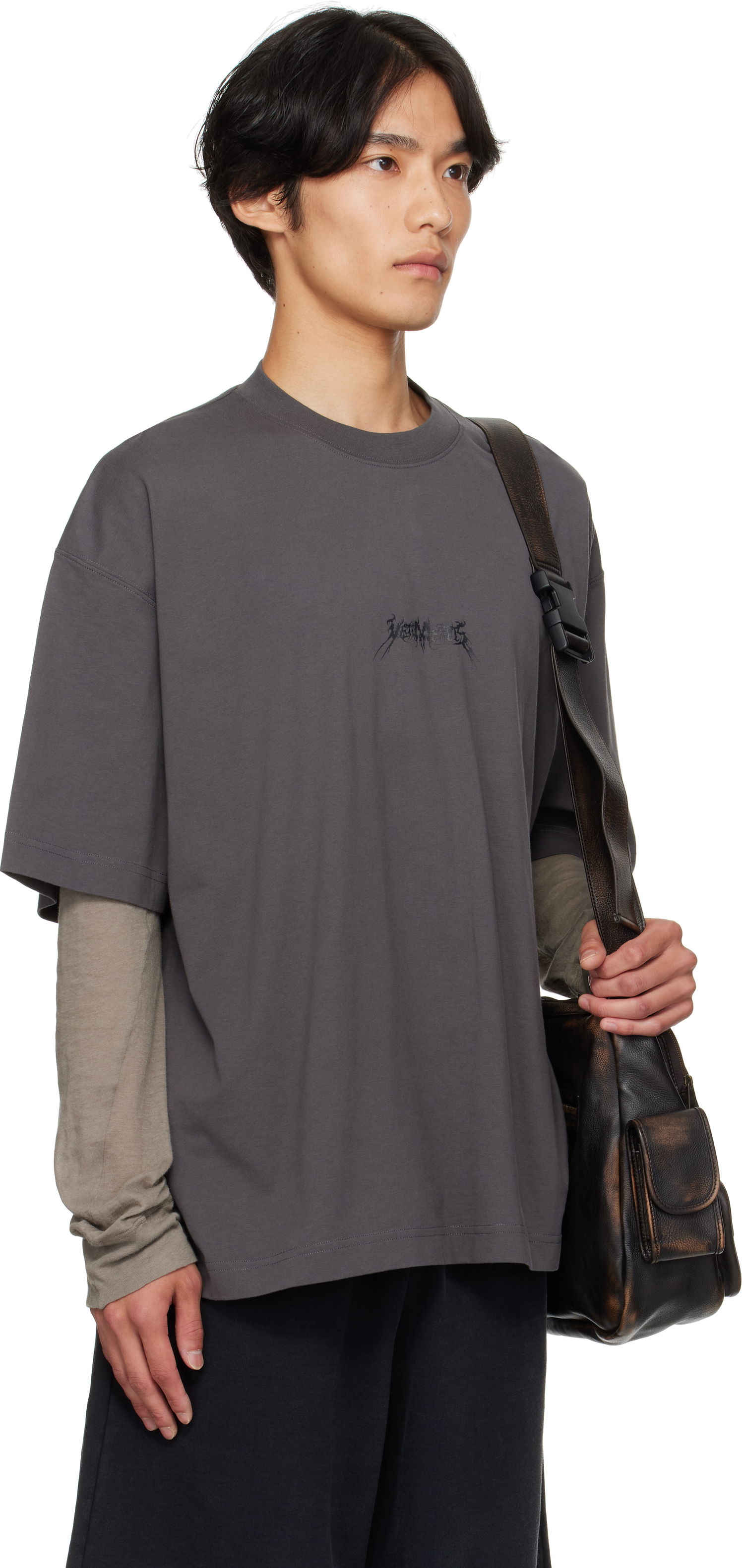 Tričko VETEMENTS VETEMENTS Metal Logo Regular Fit T-Shirt Šedá | UH76TR600M, 1