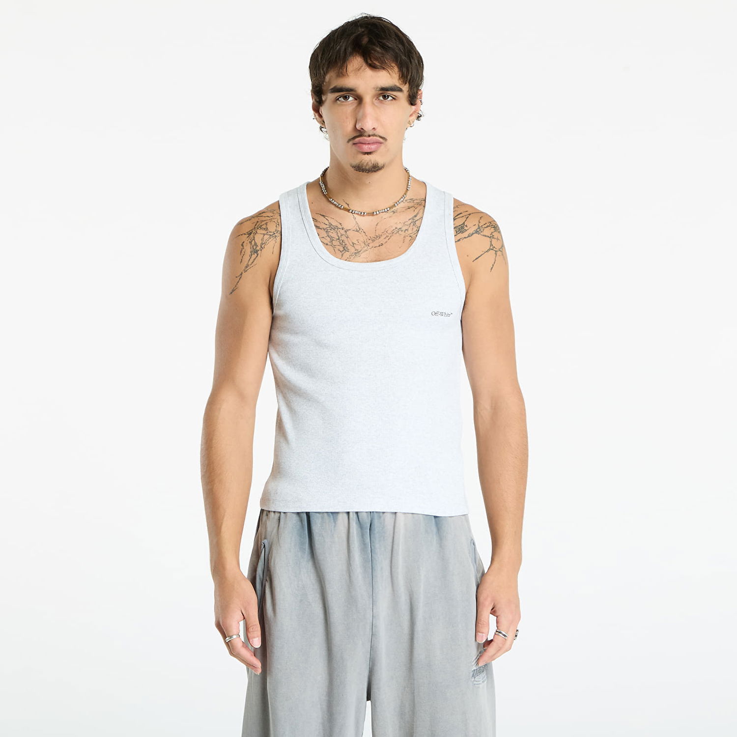 Tielko Off-White Off-White Bookish Rib Tank Top Šedá | OMUY006C99JER0020810, 0