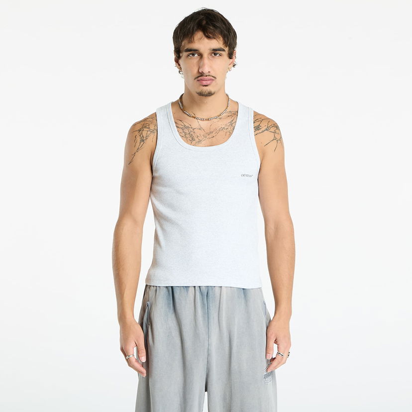 Tielko Off-White Off-White Bookish Rib Tank Top Šedá | OMUY006C99JER0020810