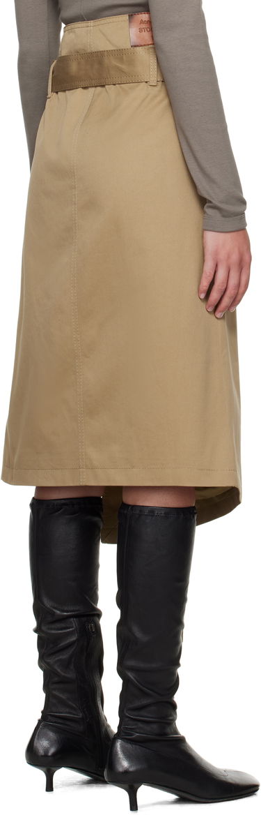 Sukňa Acne Studios Acne Studios Twill Midi Skirt with Belt Béžová | AF0557-, 2