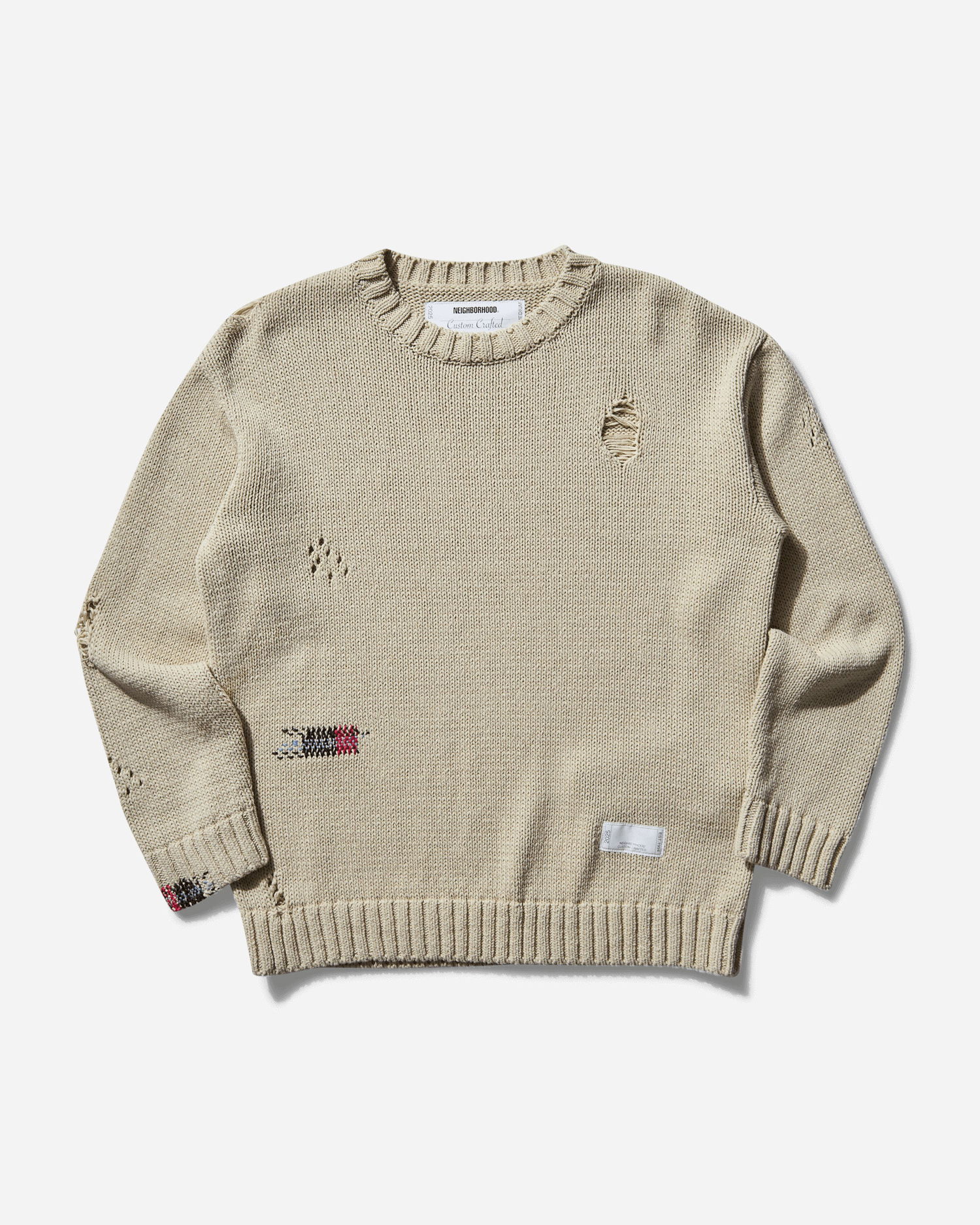 Sveter Neighborhood Savage Crewneck Sweater Béžová | 251FUNH-KNM03 IV, 1