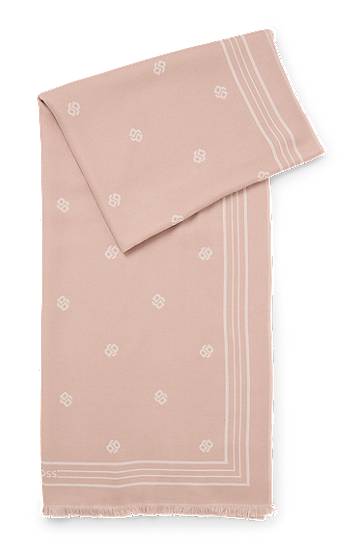 Šál BOSS Jacquard Scarf with Monogram Print Ružová | 50535789, 0