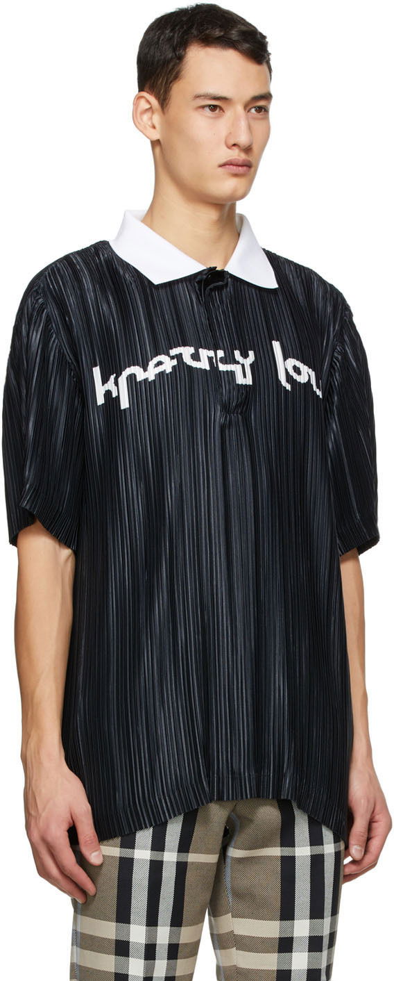Polo tričko Burberry Burberry 'Crazy Love' Pleated Polo Čierna | 4565874, 1
