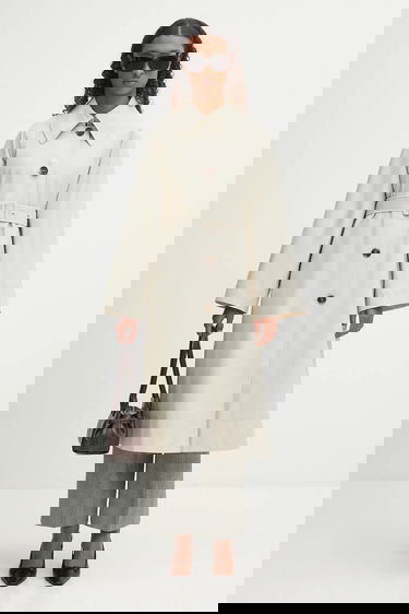 Nohavice Anine Bing Anine Bing belen High Waist Linen Blend Pleated Wide-Leg Trousers Šedá | A.03.11218, 4