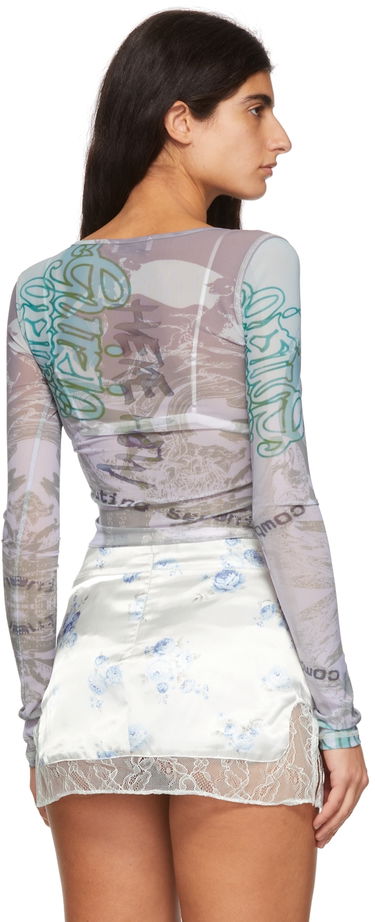 Crop Top GUIZIO Guizio Exclusive Printed Mesh Top Rôznofarebný | DGF21B925, 2