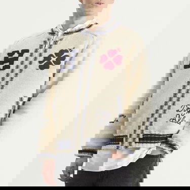 Sveter Human Made Varsity H Patch Clover Embroidered Zip-Up Knit Cardigan Large Rôznofarebný | HM30CS020-WHT, 2