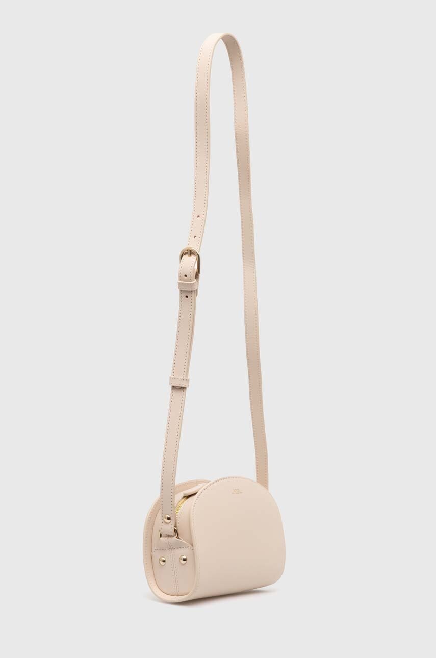 Taška cez rameno A.P.C. Leather Crossbody Bag Sac Demi-Lune Mini Béžová | PXAWV.F61392.AAH, 1