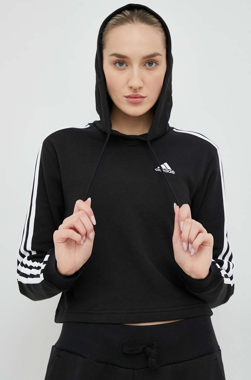 Mikina adidas Originals 3-Stripes French Terry Crop Čierna | IC8767, 0