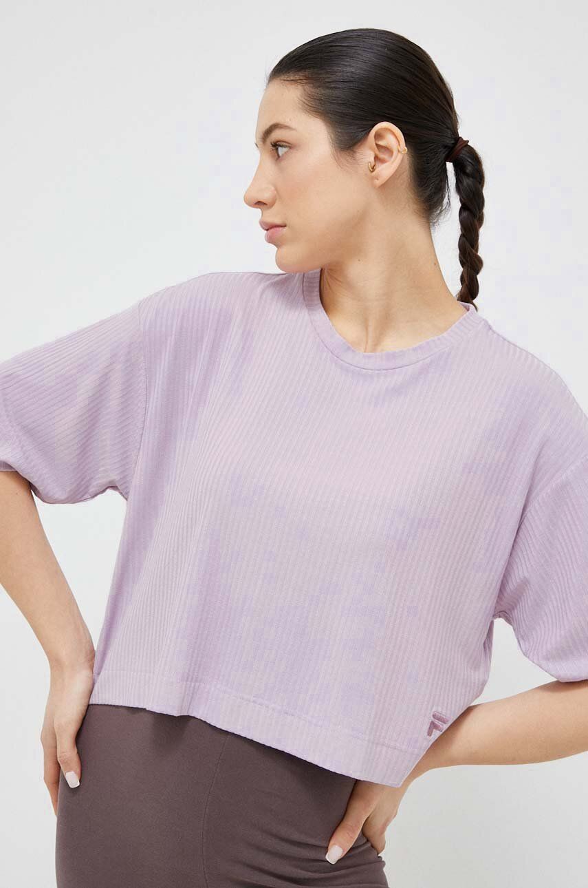 Crop Top FILA Campione Cropped T-Shirt Fialová | FAW0386, 0