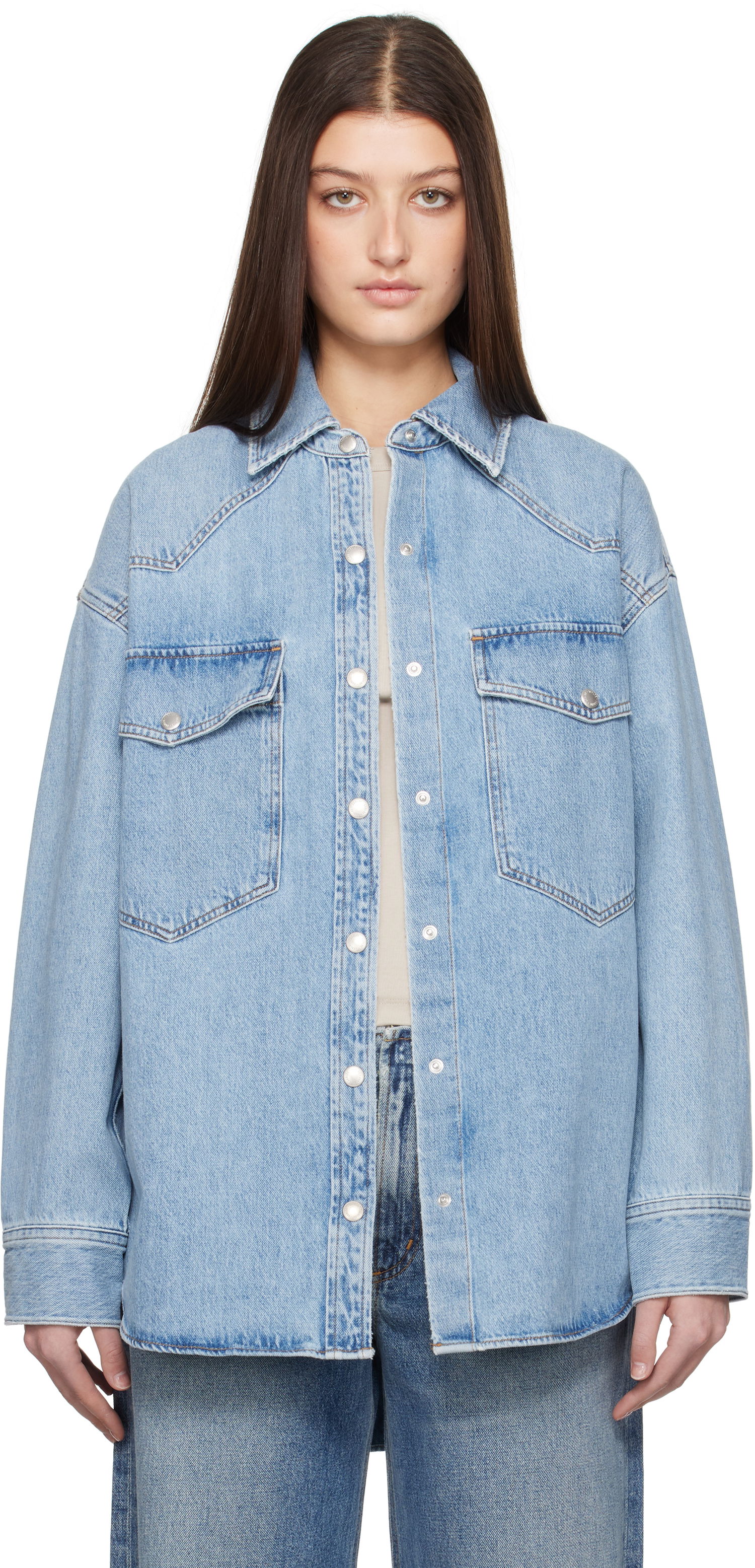 Košeľa AGOLDE AGOLDE Lotta Denim Shirt Modrá | A7357-3018, 0
