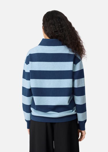 Sveter AXEL ARIGATO Frey Striped Long-Sleeve Polo Sweater Modrá | A3315001, 6