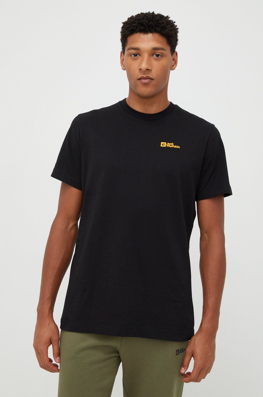 Tričko Jack Wolfskin T-Shirt Essential Čierna | 1808382, 0