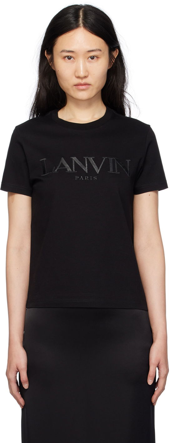 Tričko LANVIN Embroidered T-Shirt Čierna | RW-TS0030-J208-P24