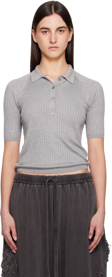 Sveter Acne Studios Acne Studios Silk Polo Šedá | A60575-, 0