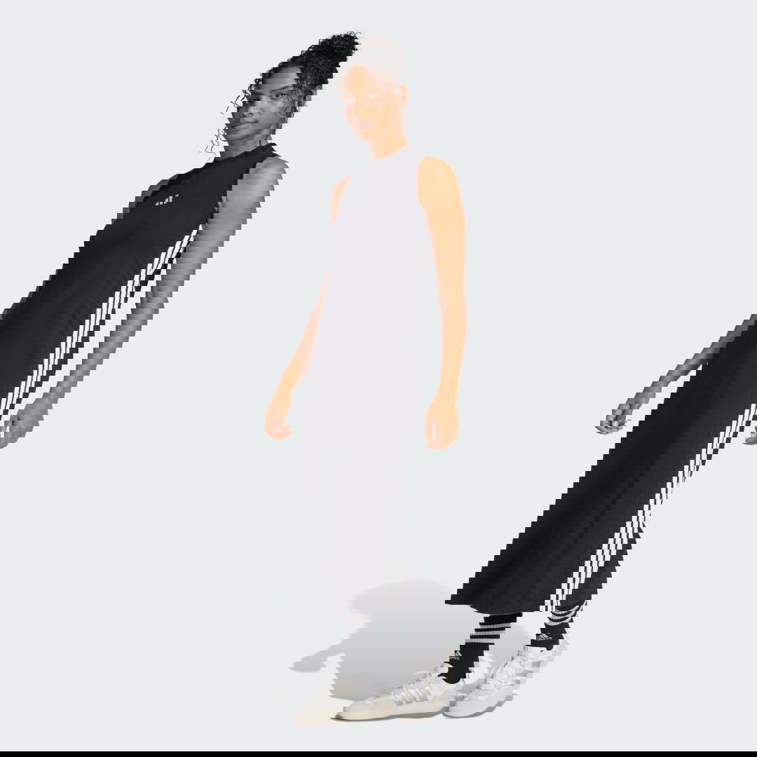 Šaty adidas Performance 3-Stripes Long Racerback Dress Čierna | JE1208, 0