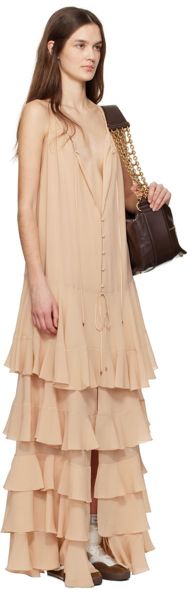 Šaty CHLOÉ Chloé Tiered Maxi Dress Béžová | CH25SRO54117, 1