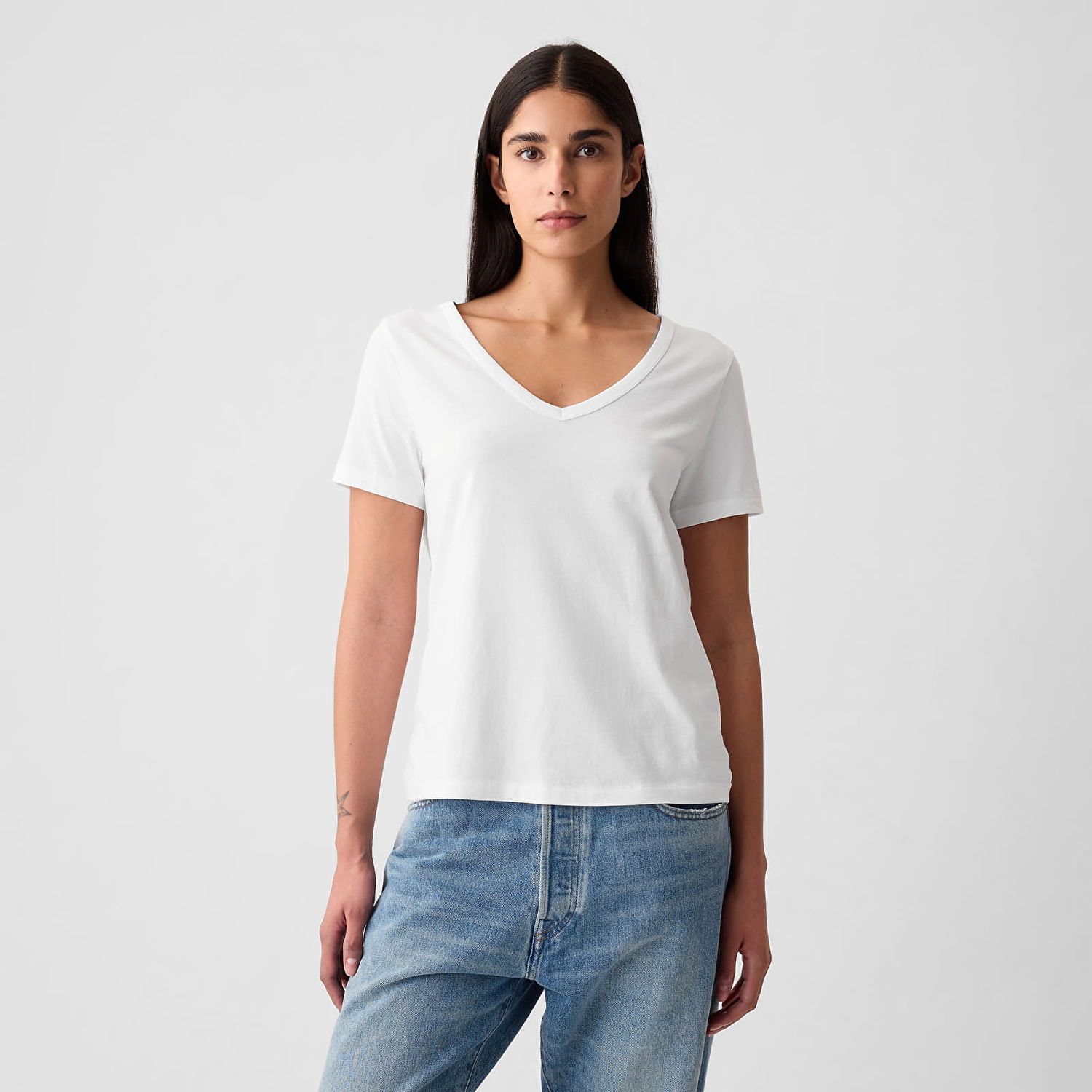Tričko GAP T-shirt Shortsleeve Vneck Fresh White XS Biela | 740140-02, 0