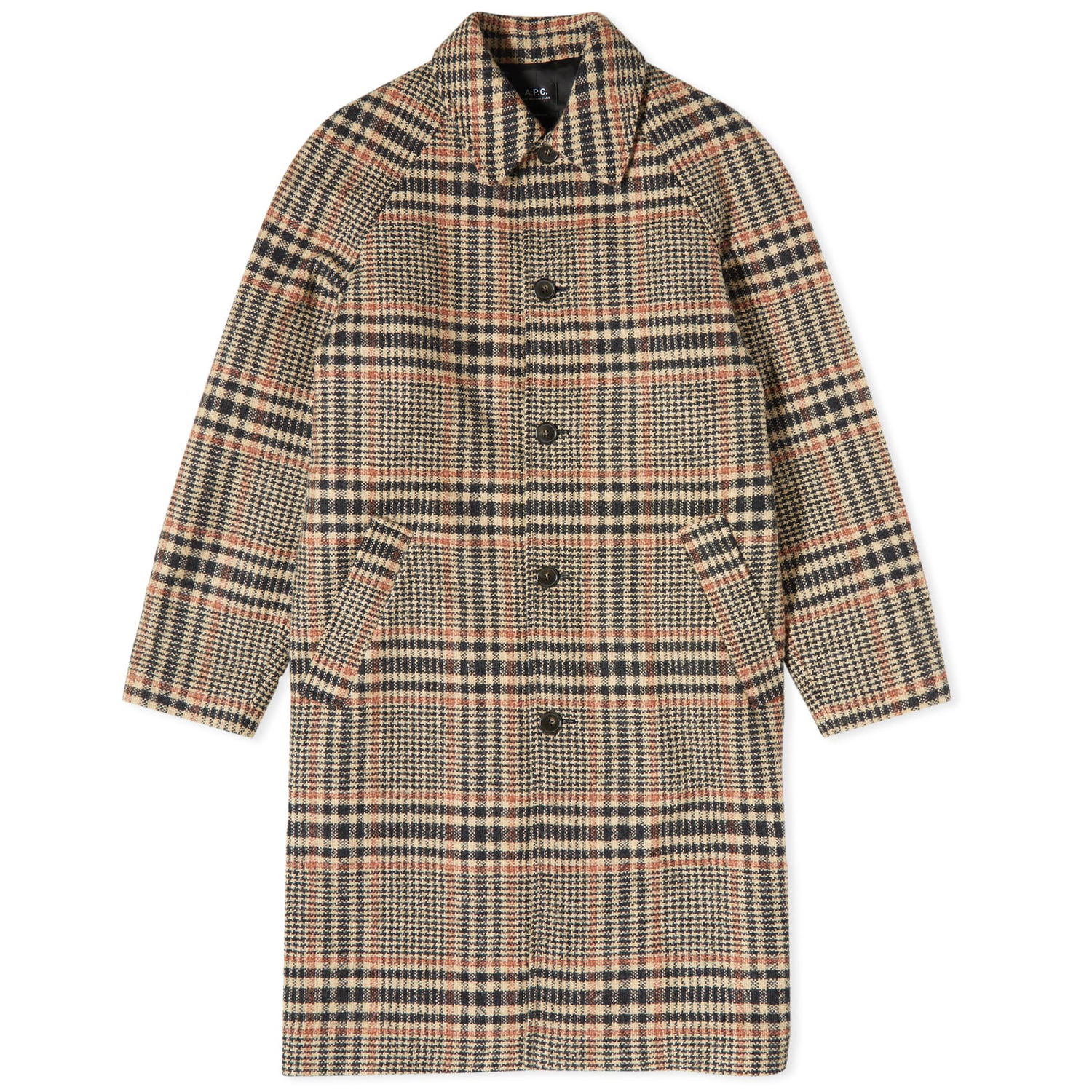 Kabáty A.P.C. Etienne Check Wool Overcoat Béžová | WVBCF-H01519-BAA, 0