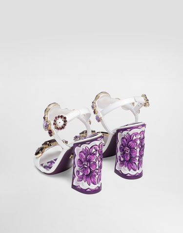 Doplnky Dolce & Gabbana Dolce & Gabbana Patent Leather Jeweled Embroidered Heeled Sandals Biela | CR1354AT848I03TN, 2