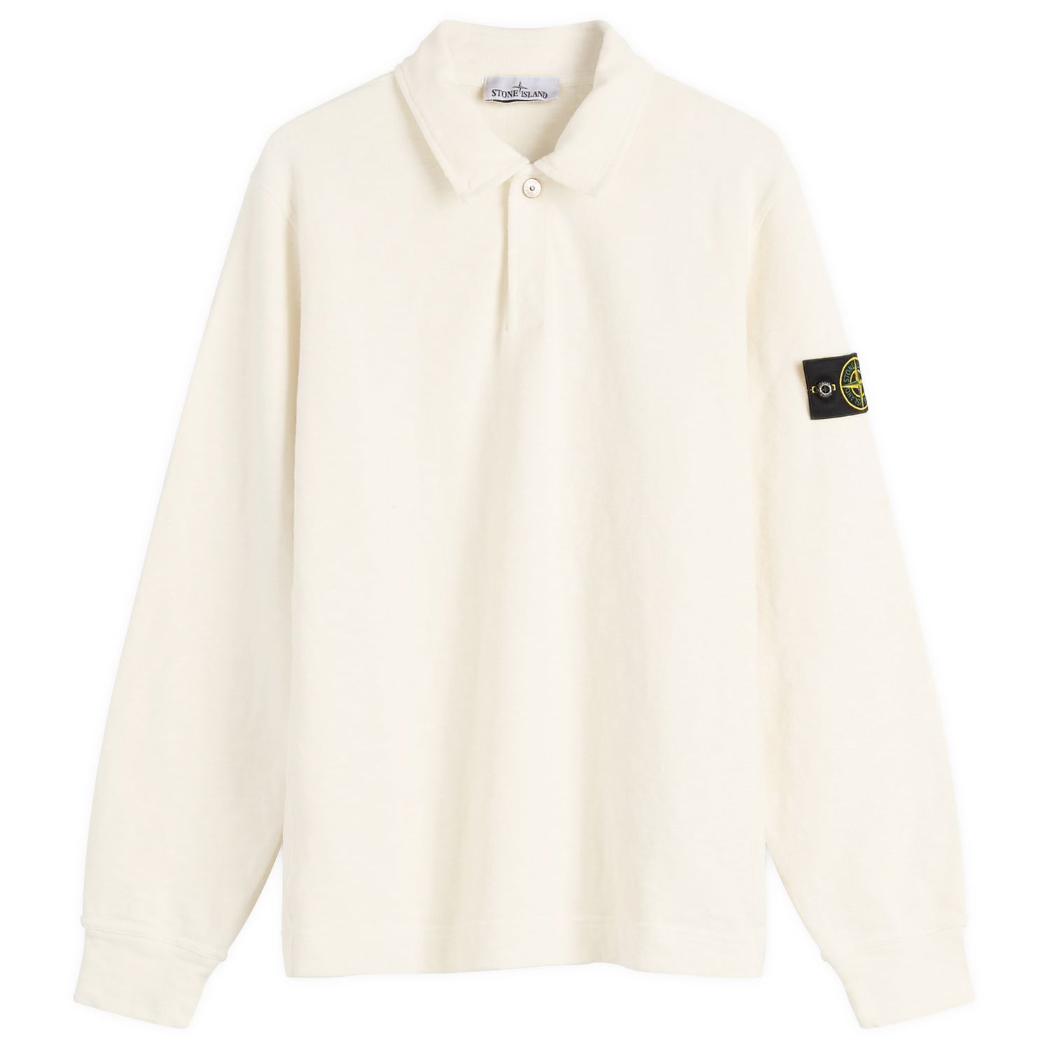 Polo tričko Stone Island Brushed Heavy Cotton Long Sleeve Polo Shirt, Size Large Biela | K2S156100054-V0093, 1
