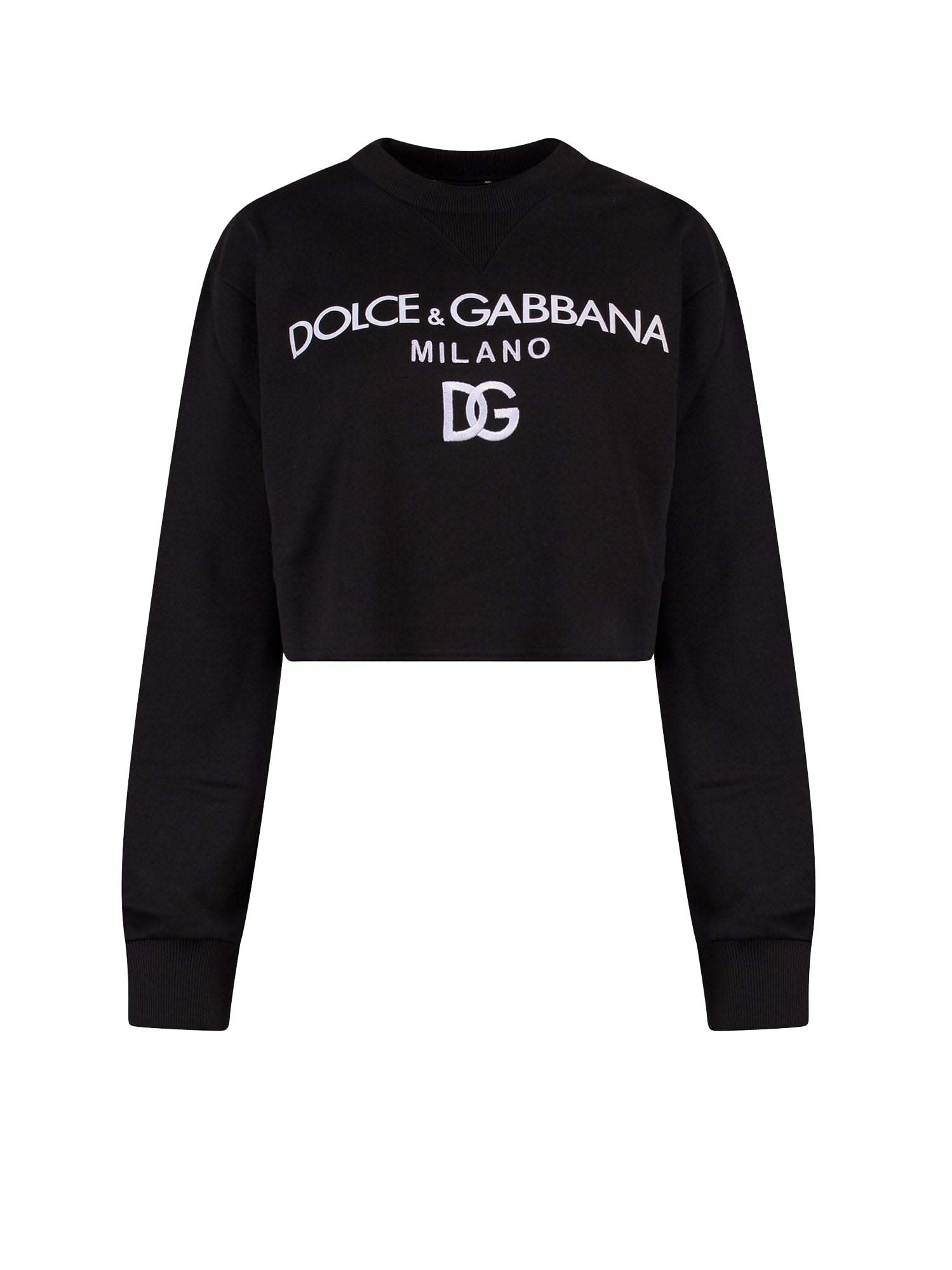 Mikina Dolce & Gabbana Cotton Frontal Logo Sweatshirt Black Čierna | F9O24ZFU7DU#N0000, 0