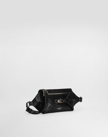 Ľadvinka Dolce & Gabbana Lock Belt Bag in Tempesta Calfskin Čierna | BM2188AU99480999, 2