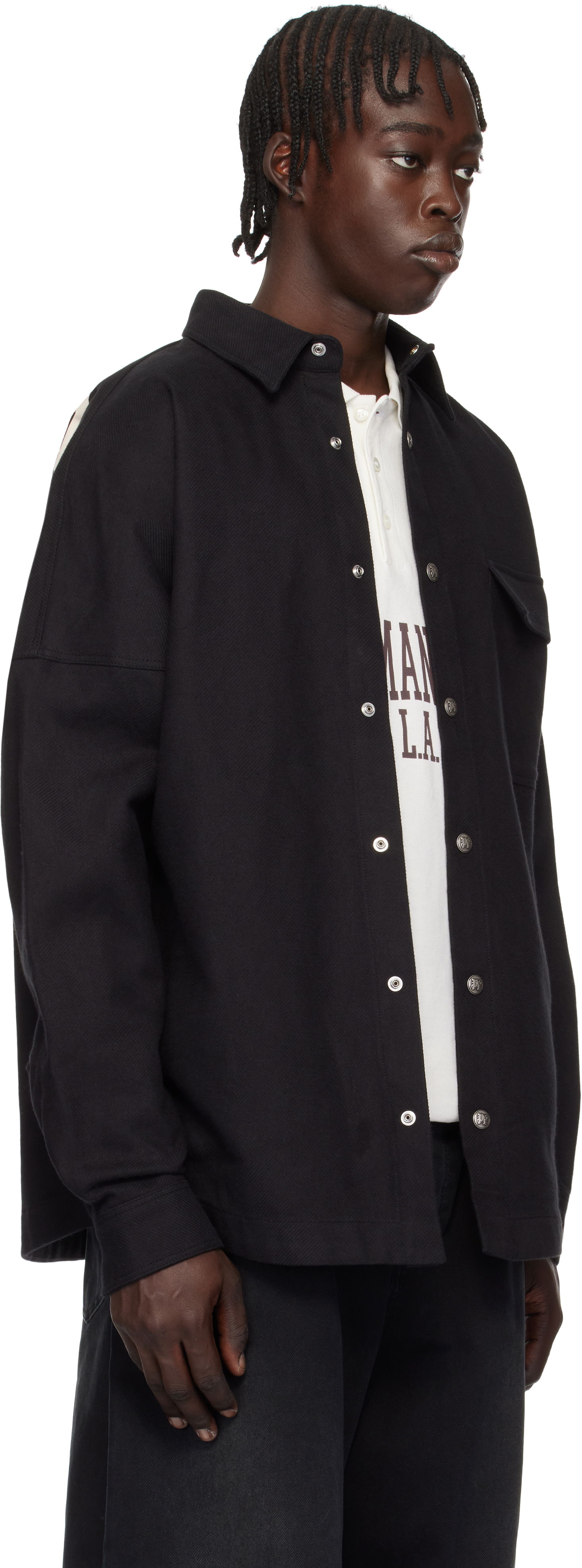 Košeľa Palm Angels Classic Logo Overshirt Čierna | PMES044S25FAB0011003, 1