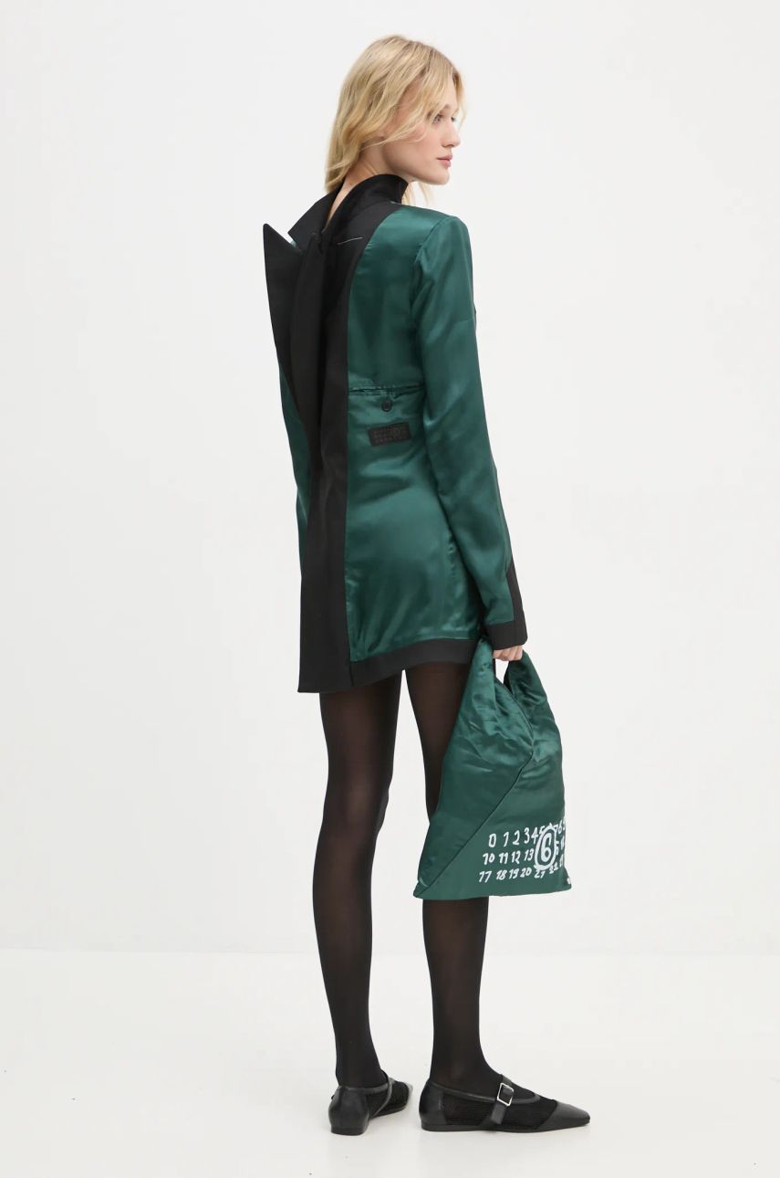 Green Satin Mini Dress