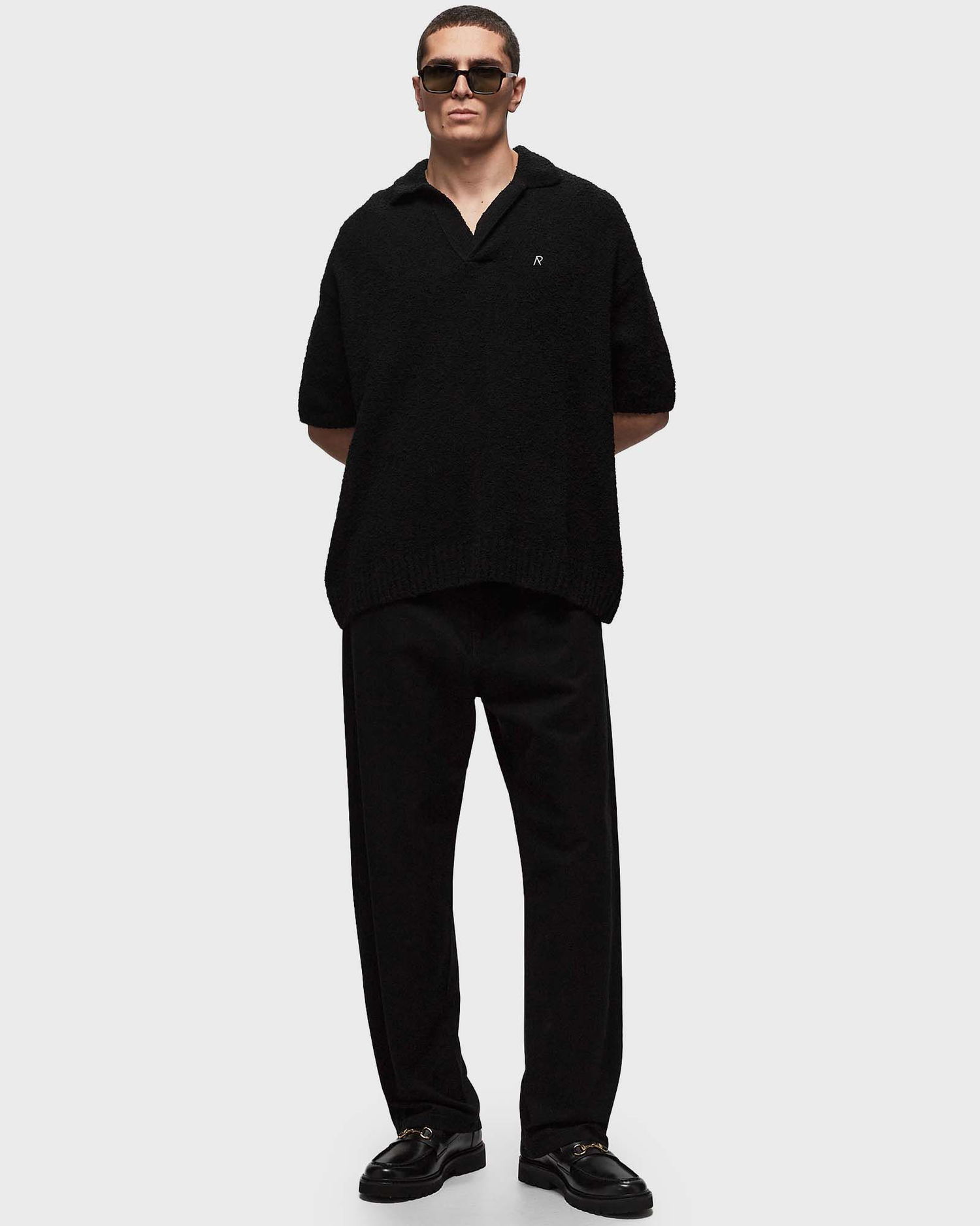 Polo tričko Represent Clo Represent BOUCLE TEXTURED KNIT POLO Čierna | MLM305-01, 1
