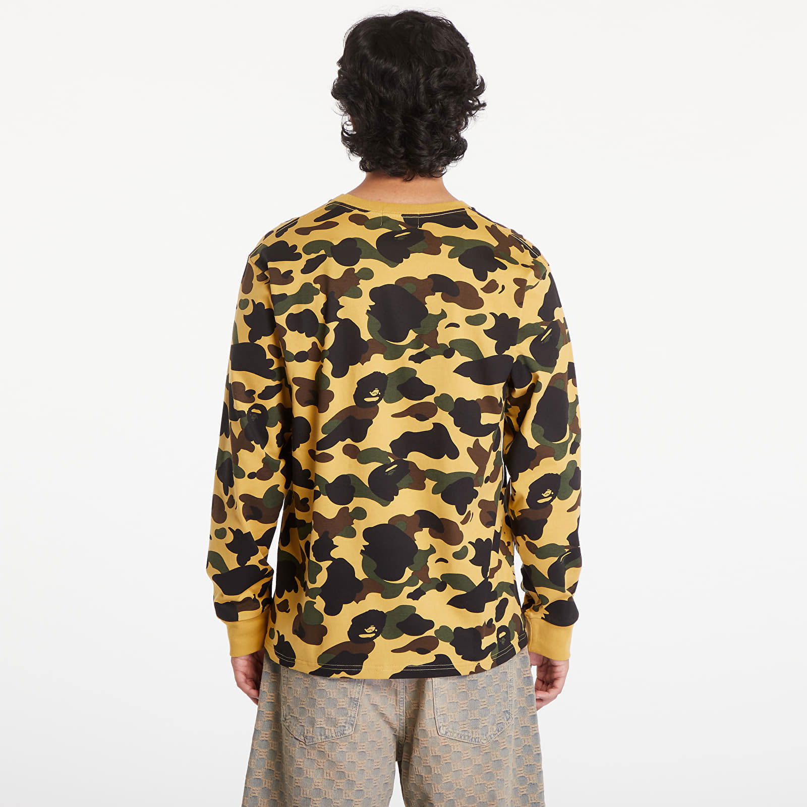 A BATHING APE 1St Camo College Long Sleeve Tee Yellow