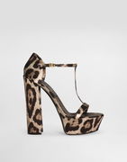 Printed Satin Platform Sandals
