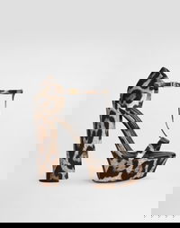 Printed Satin Platform Sandals