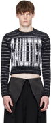 Jean Paul Gaultier Jacquard 'Gaultier' Cropped Sweater