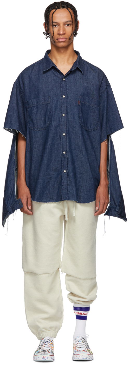 Košeľa VETEMENTS Levi's Edition Oversized Denim Shirt Navy | WAH19SH101, 0