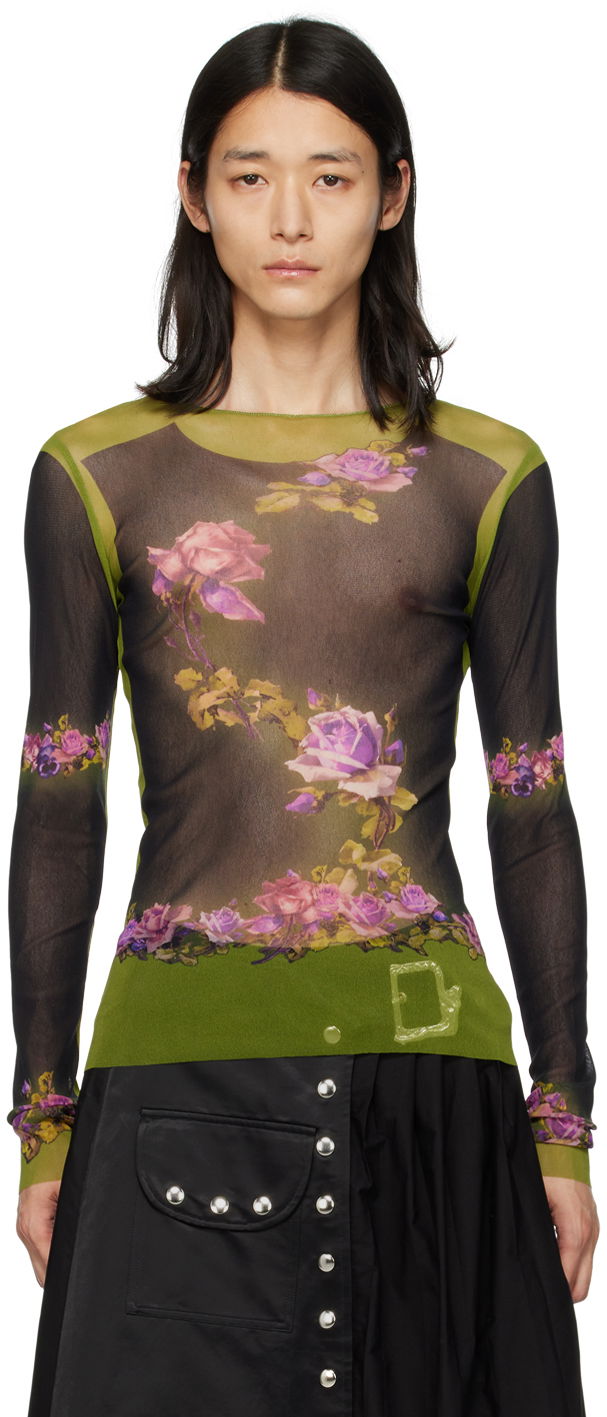 Tričko Jean Paul Gaultier Gaultier Long Sleeve Floral T-Shirt Rôznofarebný | 23/12-U-TO062-T525-4000, 0