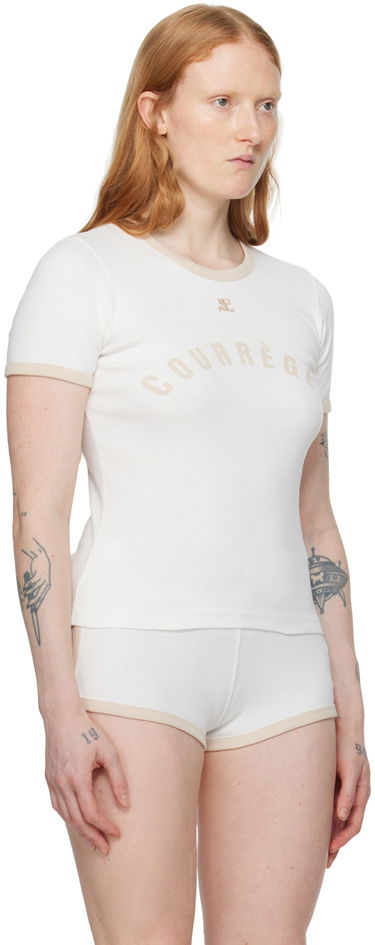 Tričko Courrèges Contrast Trim T-Shirt Žltá | 323JTS017JS0093, 4