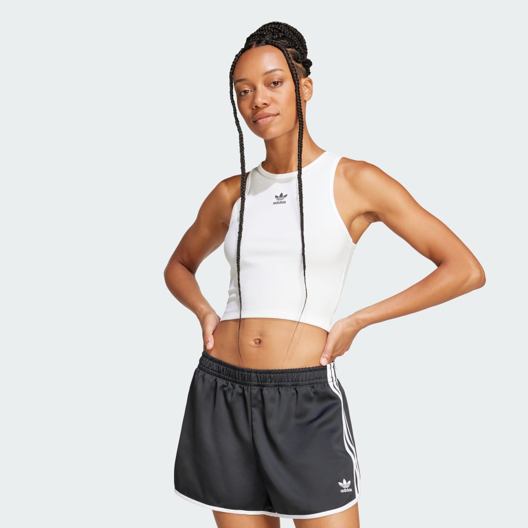Tielko adidas Performance Ribbed Crop Tank Top Biela | JC9007, 0