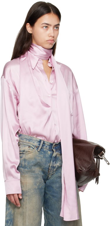 Košeľa Acne Studios Acne Studios Layered Satin Blouse Ružová | AC0772-, 1