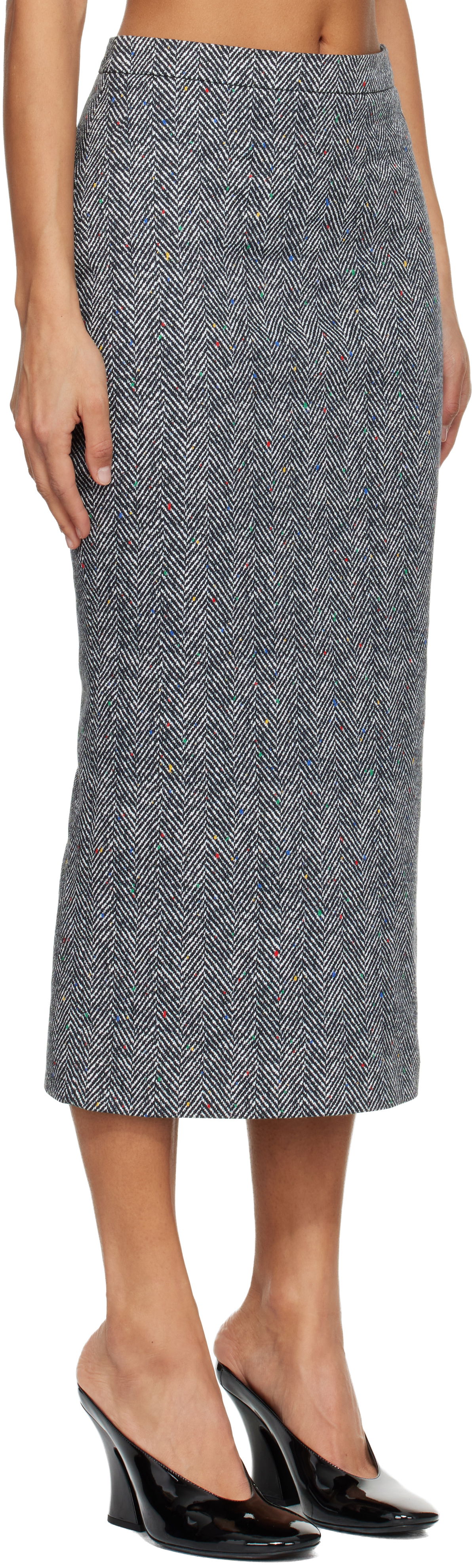 Sukňa Givenchy Givenchy Low Waist Kick Back Herringbone Tweed Midi Skirt with Colorful Flecks Rôznofarebný | BW40YP168S004, 1