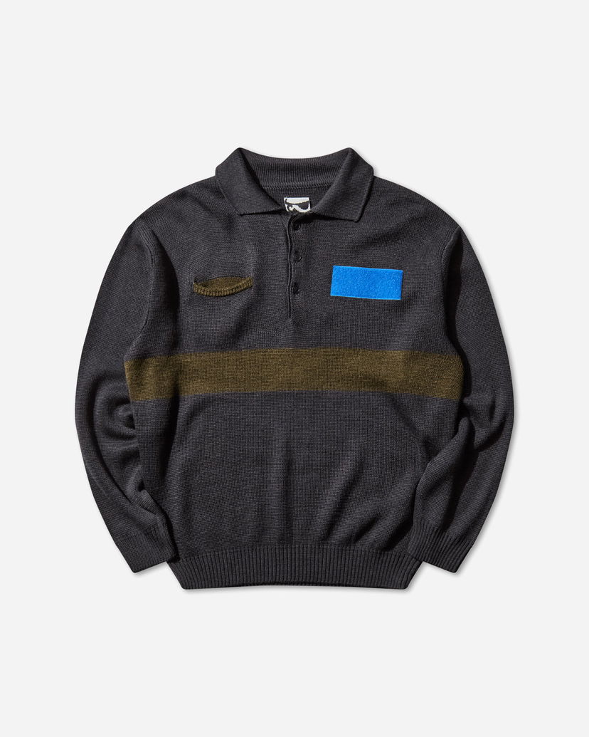 Polo tričko GR10K Knitted Long-Sleeve Workwear Polo with Stripe and Patches Rôznofarebný | CGB41206CV62 62