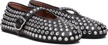 Oblečenie Alaïa ALAÏA Lambskin Ballerina Flats with Strass Čierna | AA3A029CK116, 3