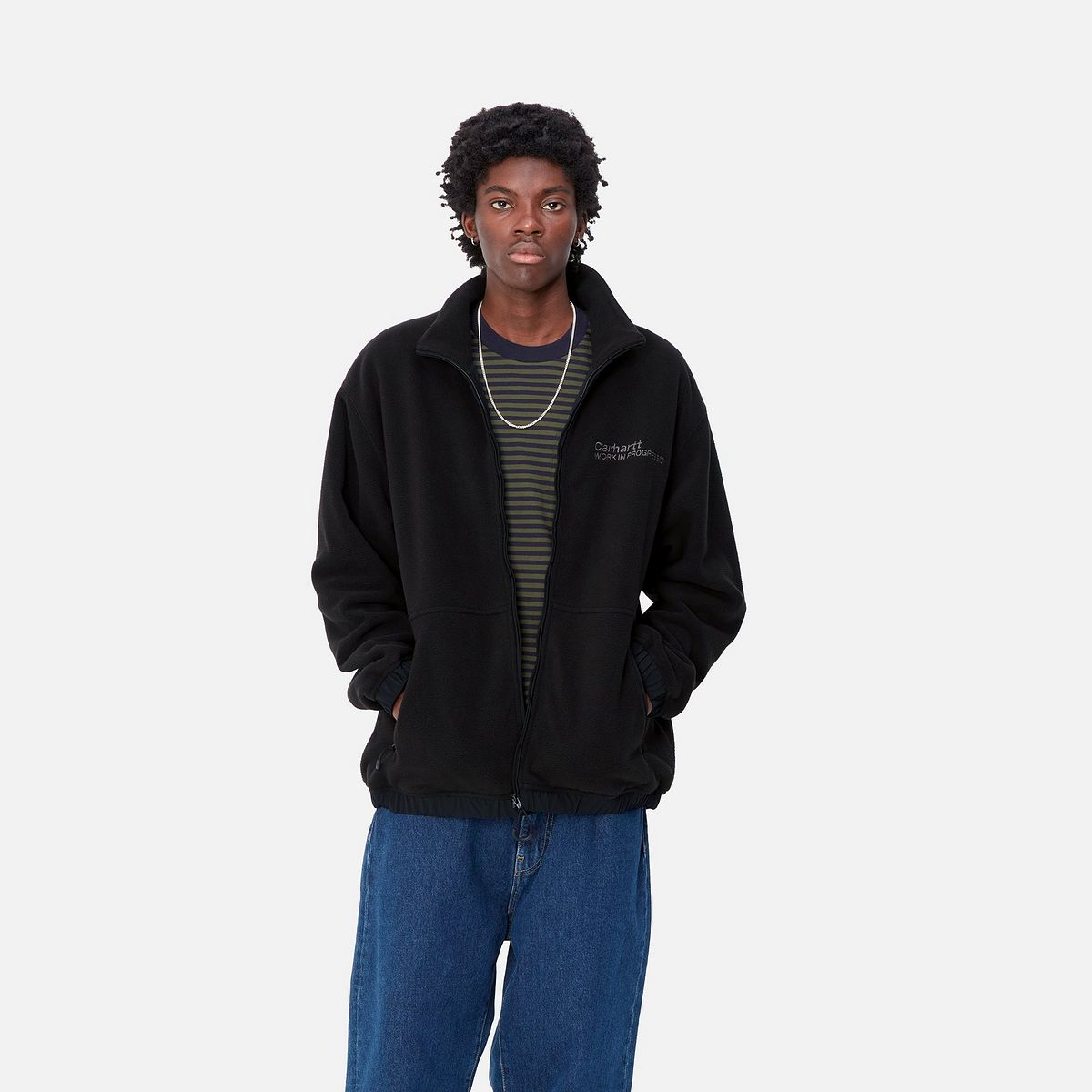 Mikina Carhartt WIP Flying Ducks Full Zip Fleece Liner Jacket Čierna | I033849_9, 0