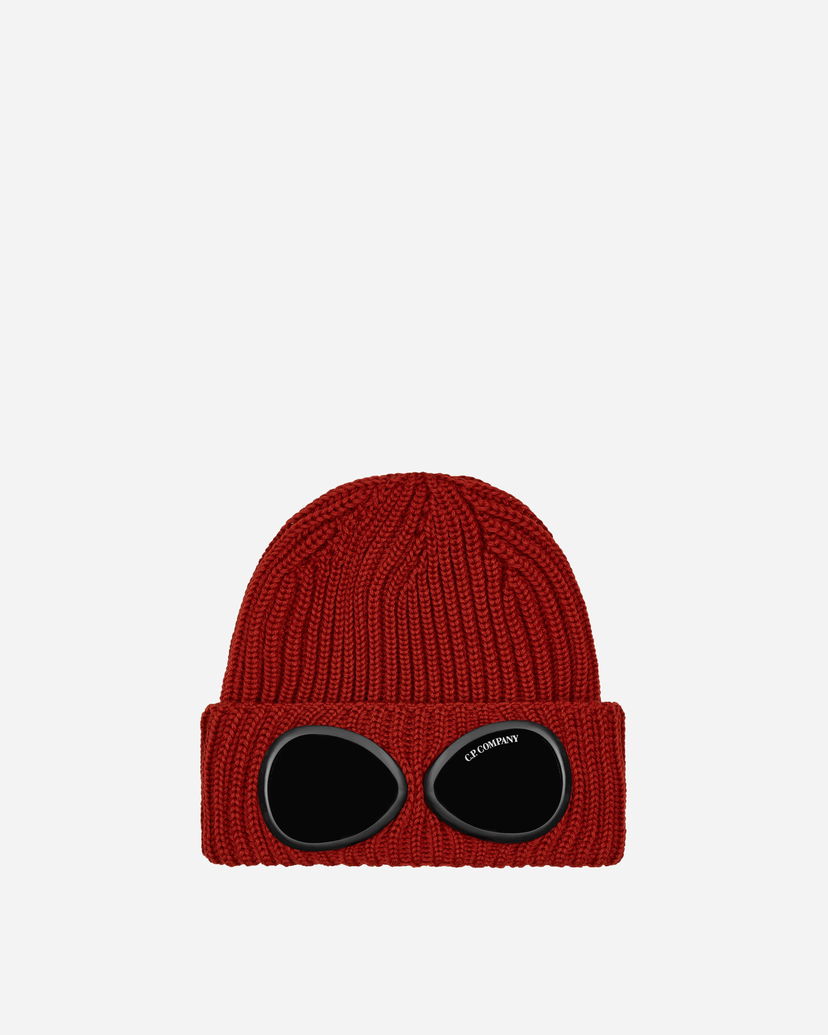 Kulicha C.P. Company Extra Fine Merino Wool Goggle Beanie Bombay Brown Červená | 17CMAC122A005509A 438